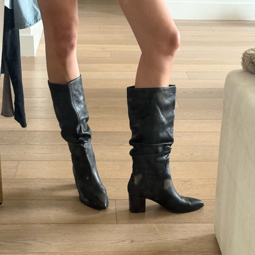 Black Leather Saks Fifth Avenue Boots